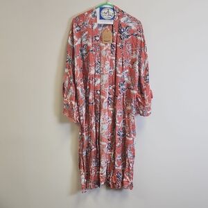 Kori Red and White Floral Kimono